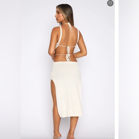 Crochet Midi Dress Off White - Picture 1 of 2